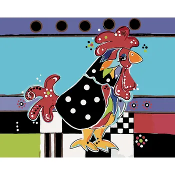 ZUTY Malování podle čísel - KOHOUT (JONNA JAMES) Rozměr: 40x50 cm, Rámování: bez rámu a bez vypnutí plátna