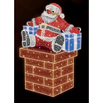 Vánoční osvětlení Polamp POL-0975M - 3D dekorace - Santa na komině - 300 x 200 cm