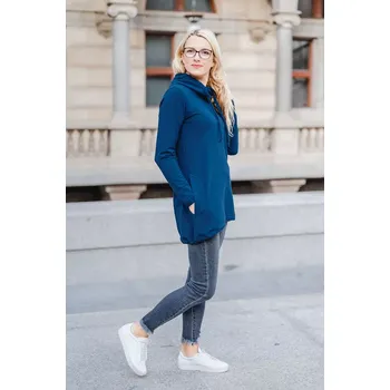 Dámské šaty Dámské teplákové mikino-šaty COMFY No.2 modré - ČESKÁ VÝROBA - SACO2BUXLXXL