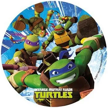 Jedlá dekorace na dort Želvy Ninja č.2 jedlý papír - Bez úprav