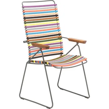 Pestrobarevná plastová polohovací zahradní židle HOUE Click