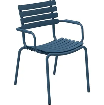 Modrá plastová zahradní židle HOUE ReClips s područkami