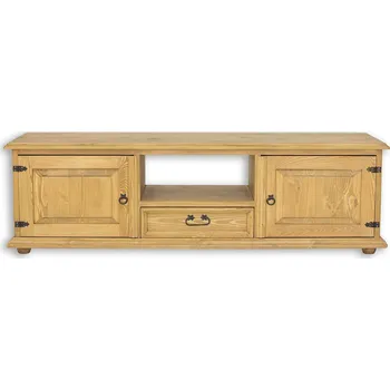 Televizní stolek Drewmax RV704 televizní stolek masiv borovice rustikal (Voskovaný borovicový nábytek)