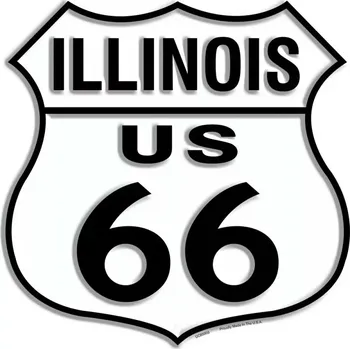 Plechová cedule PLECHOVÁ CEDULE ROUTE 66 ILLINOIS SHIELD