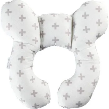 Dekorativní polštářek Polštářek za krk | podhlavníček do kočárku, styl medvídek - Kříž
