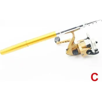 Rybářský prut Prut a naviják do kapsy - teleskopický prut - více barev - Žlutá,1m