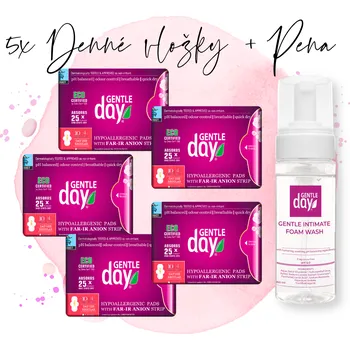 Menstruační vložka Gentle Day® SET 5 BALENÍ - Denní vložky Gentle Day 10ks a Pěna Gentle Day 150 ml