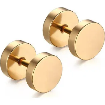 Piercing Falešný plug | fake plug do ucha, 2 ks , 6-12 mm - Zlatý,6mm