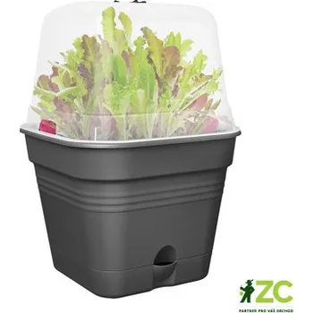 Obal na květináč Květináč Green Basics growpot square all-in-1 25 cm - living black