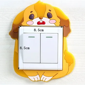 Samolepící dekorace Svítící 3D silikonová dekorace vypínače pejsek