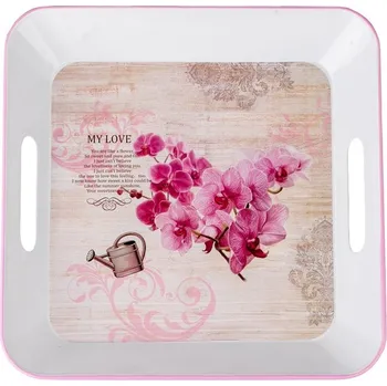 Tác plechový hranatý 285x282x40mm, My love 478 gram