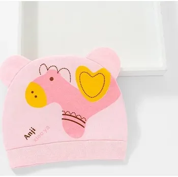 Pokrývka hlavy Dětská čepice se zvířátkem a oušky, pro novorozence - růžová 6