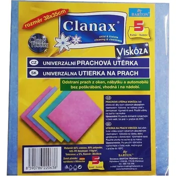 Prachovka - Clanax univerzální utěrka viskóza 38 x3 5 cm 5 ks