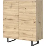 Eka Komoda s kovovými nohami EMI 4D 100 cm Barva dřeva: Dub Artisan