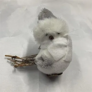 Závěsný ptáček šedý - textilní (Závěsný ptáček šedý - textilní)