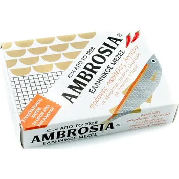 konzervovaná ryba Vialco Ambrosia sardinky v extra panenském olivovém oleji 95g – pikantní