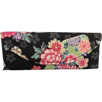 Pouzdro na brýle Japonské dámské pouzdro na brýle Black Pink Flower