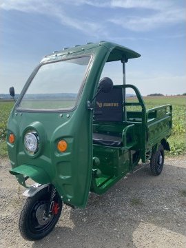 Elektro Tříkolka Leramotors Cargo G1 1000W COC + kapota Šedá, Barva zelená Leramotors
