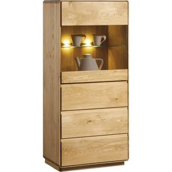 Komoda Dubová vitrína ATLANTA typ 50 dub přírodní