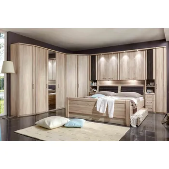 Ložnicová sestava Moderní ložnice s nástavbou nad postelí LUXOR 2 dub segerau