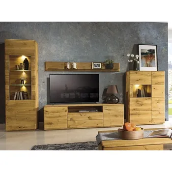 Obývací stěna Dubový nábytek z masivu do obývacího pokoje a jídelny - DALLAS dub olejovaný