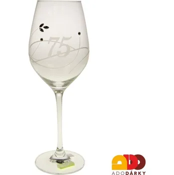 Sklenice Jubilejní sklenice swarovski "75" (Sklenice s číslem zdobená komponenty swarovski)