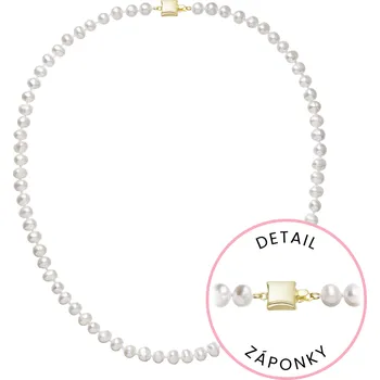 Náušnice Perlový náhrdelník z říčních perel se zapínáním ze 14 karátového zlata 922001.1/9268A bílý