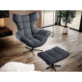 Nábytek Křeslo Heimif s taburetkou, Potah: Monolith 97 MIRJAN 5903211181023