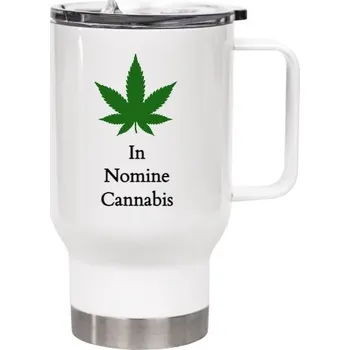 Pánské tričko Cestovní termohrnek s uchem s potiskem In Nomine Cannabis