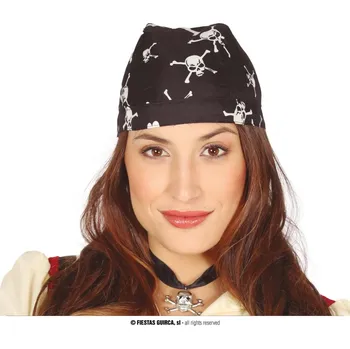 Karnevalový doplněk Fiestas Guirca Pirátský šátek s motivem lebky