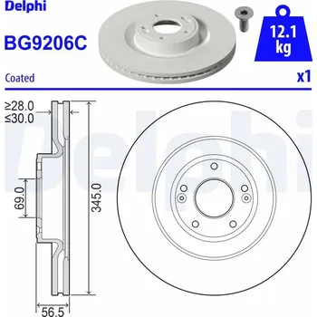 Brzdový kotouč Brzdový kotouč DELPHI BG9206C