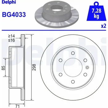 Brzdový kotouč Brzdový kotouč DELPHI BG4033