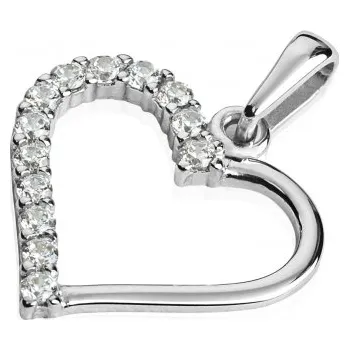 Přívěsek Luxur, Elegantní přívěsek Lydia v bílém zlatě se zirkony, 1170500-0-0-1