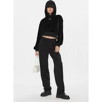 Pánská mikina Tommy Jeans Mikina Velour DW0DW17519 Černá Regular Fit S
