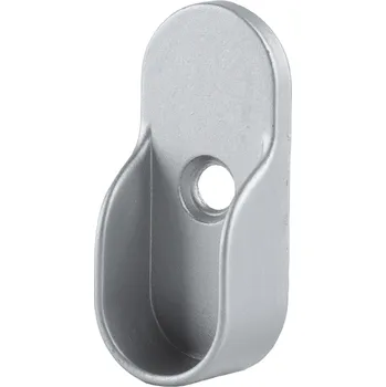 Věšák Interex Koncovka na šatní tyč s trny - oválná / Stříbrná