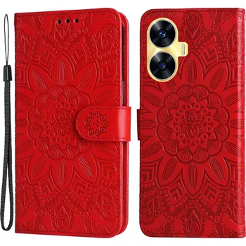 Pouzdro na mobilní telefon Sunflower knížkové pouzdro na Realme C55 - červené