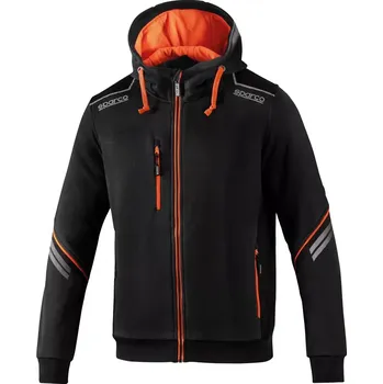 Sparco Bunda Tech Hooded full zip Černá / Oranžová M