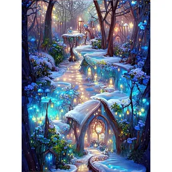 Diamantové malování Čína Diamantové malování - motivy ze "snového lesa"- kulaté diamanty II Barva: H, Rozměry (cm): 20x25 cm