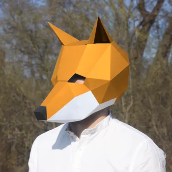 Karnevalová maska Liška - papírová maska POLYPAPER