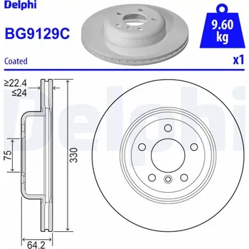 Brzdový kotouč Brzdový kotouč DELPHI BG9129C
