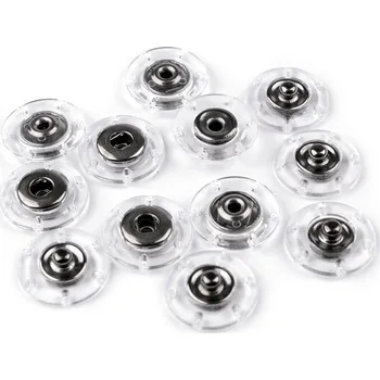 Knoflík Designové patentky / druky Ø 18; 20; 25 mm Varianta: 5 (20 mm) transparent černý nikl, Balení: 6 pár