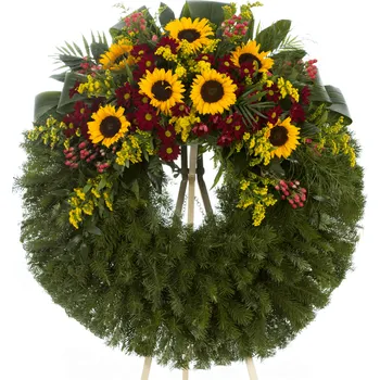 Věnec Smuteční věnec Fantasie slunečnice 95 cm