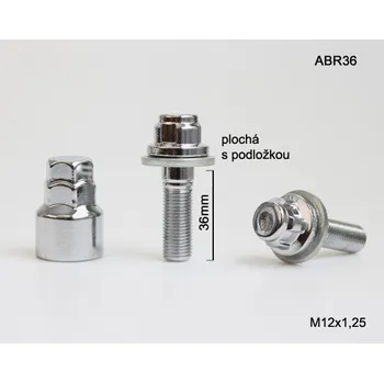 Šroubek na kolo Zajišťovací šrouby M-BLOCKY M12x1,25x36mm, plochá s podložkou, klíč 17/19 (Pojistné šrouby M-BLOCKY)