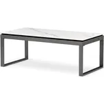 Konferenční stůl Autronic Stůl konferenční, deska slinutá keramika 120x60, bílý mramor, nohy šedý kov (AHG-284 WT)