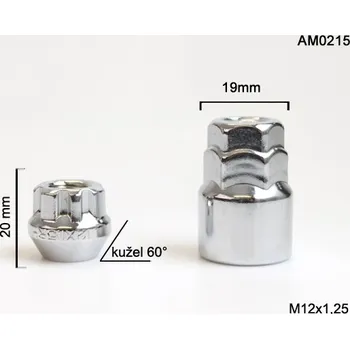 Matice na kolo Zajišťovací matice M-BLOCKY M12x1,25mm, otevřená, kužel, klíč 19/21 (Pojistné matice M-BLOCKY)