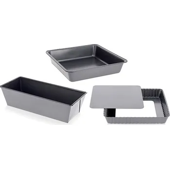 Forma na pečení Forma na pečení de Buyer 4713.03, box HOMEBAKING: hranaté formy, 1x skládaná čtvercová, 1x čtvercová a 1x obdélníková forma