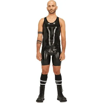 Pánské erotické prádlo Gumové tílko Mister B Rubber Muscle Shirt černé L, černé latexové tílko