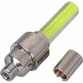 ventilky Svítící ventilek na kolo, žlutý 2ks (LED čepička na ventilek jízdního kola)