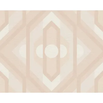 Tapeta Vliesová tapeta retro, geometrická - béžová, krémová, růžová 395315 / Tapety na zeď 39531-5 retro Chic (0,53 x 10,05 m) A.S.Création