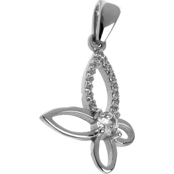 Přívěsek Argento 84836 Stříbrný přívěsek - motýl, čiré kulaté zirkony